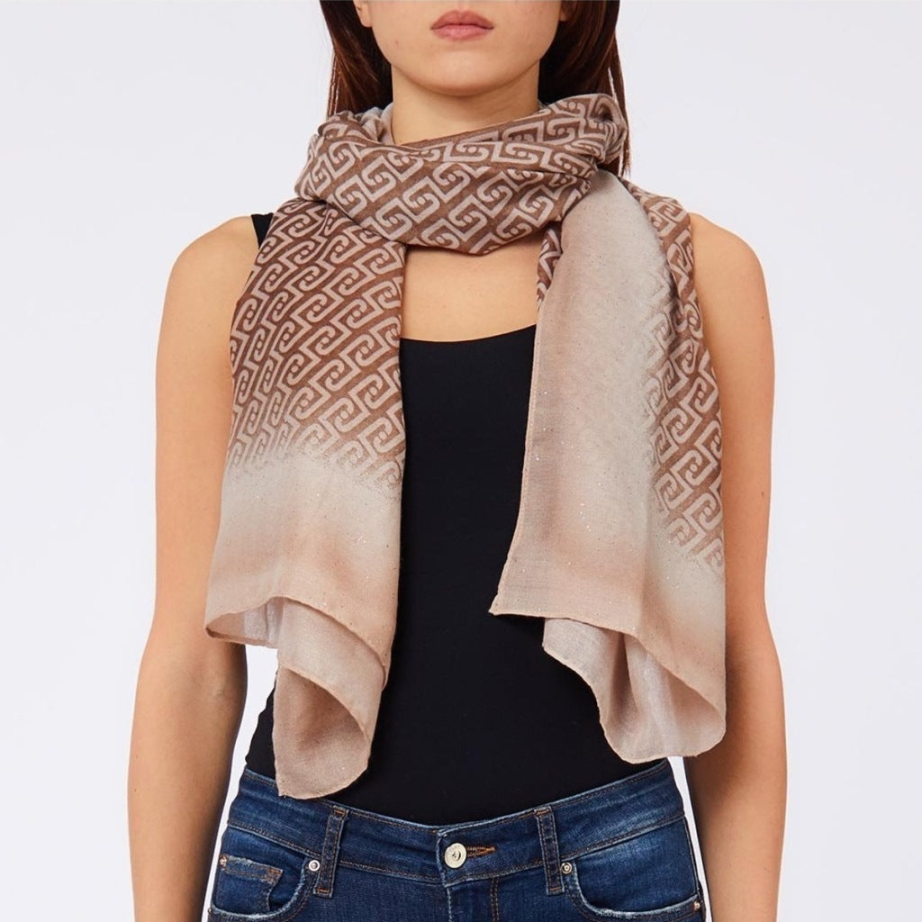 LIU-JO F T STOLA ALLOVER SHADED en color MARRON  (5)