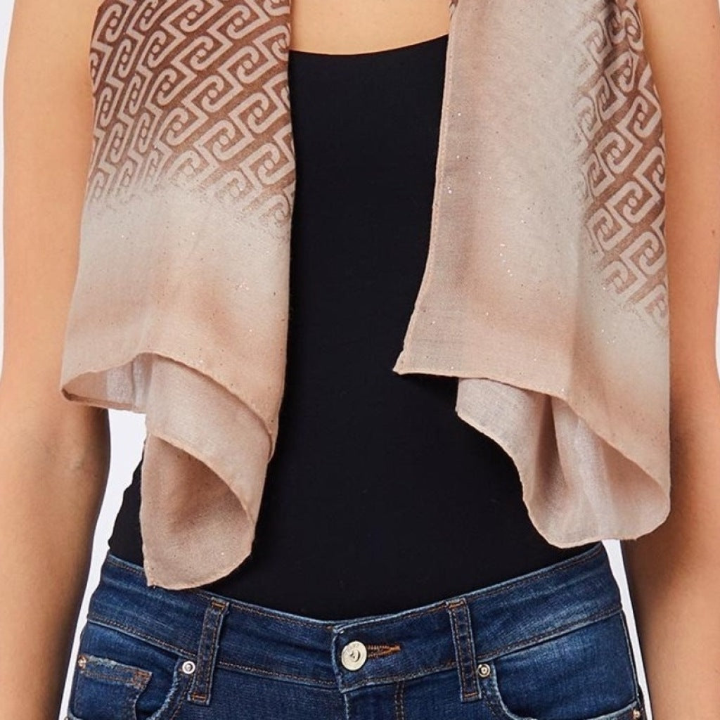 LIU-JO F T STOLA ALLOVER SHADED en color MARRON  (6)