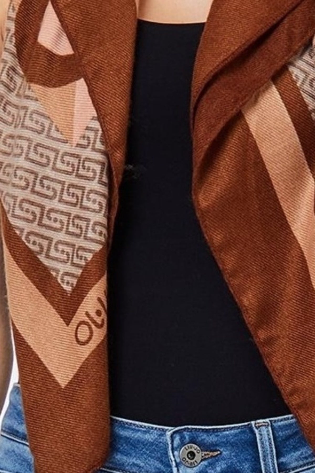 LIU-JO F T FOULARD PORTALOGO en color MARRON  (3)