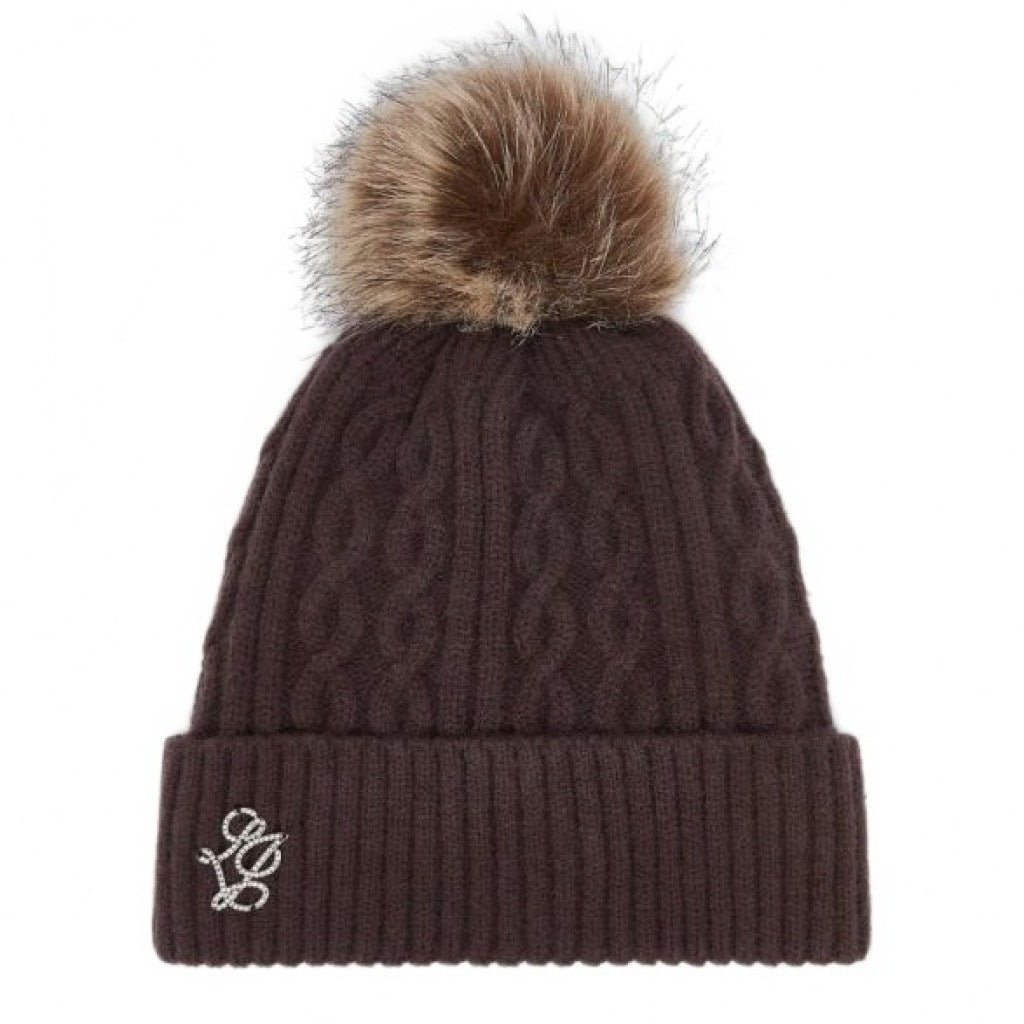 LIU-JO F MAS BEANIE TRECCE PONPON en color MARRON  (4)