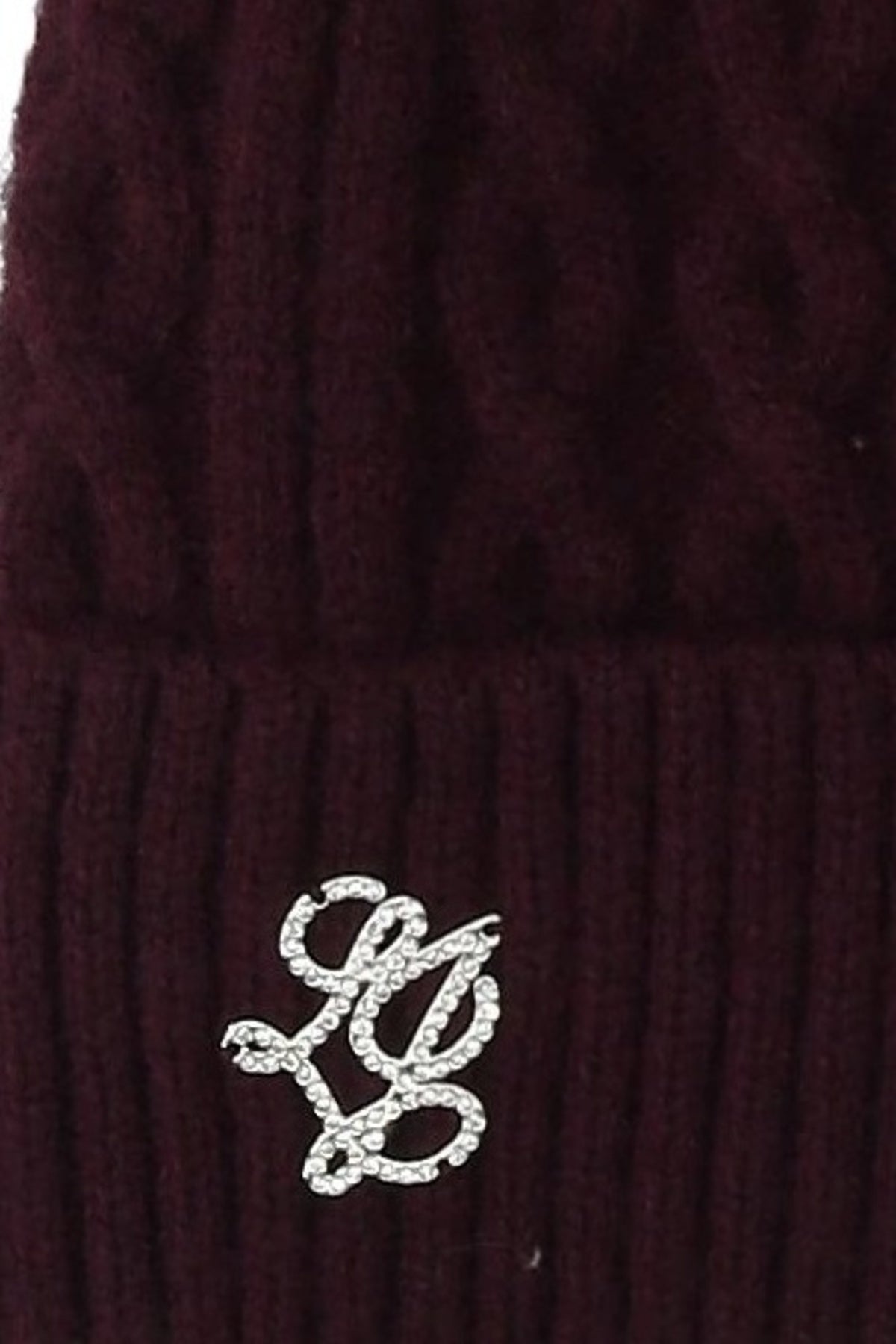 LIU-JO F MAS BEANIE TRECCE PONPON en color BURDEOS  (3)