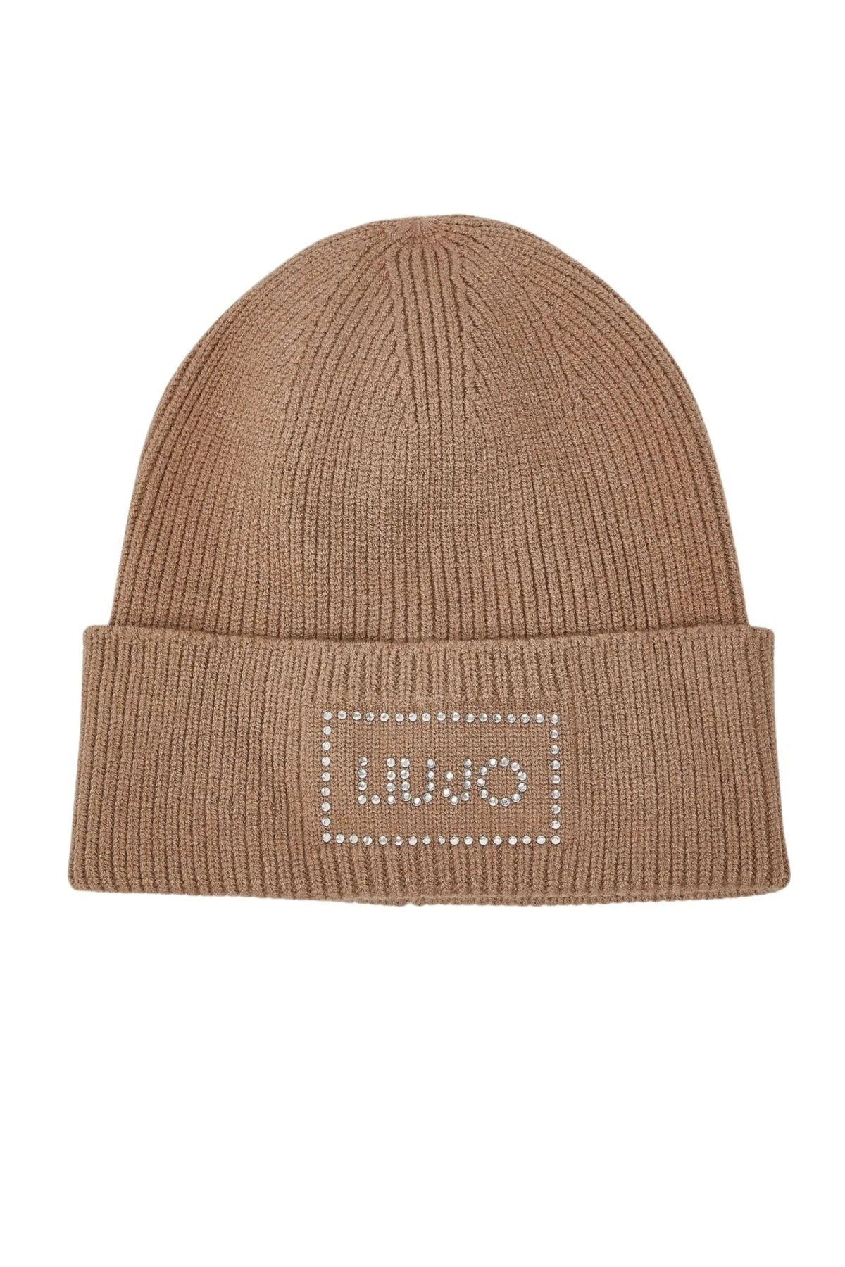 LIU-JO F MAS BEANIE CON LOGO STRASS en color MARRON  (1)