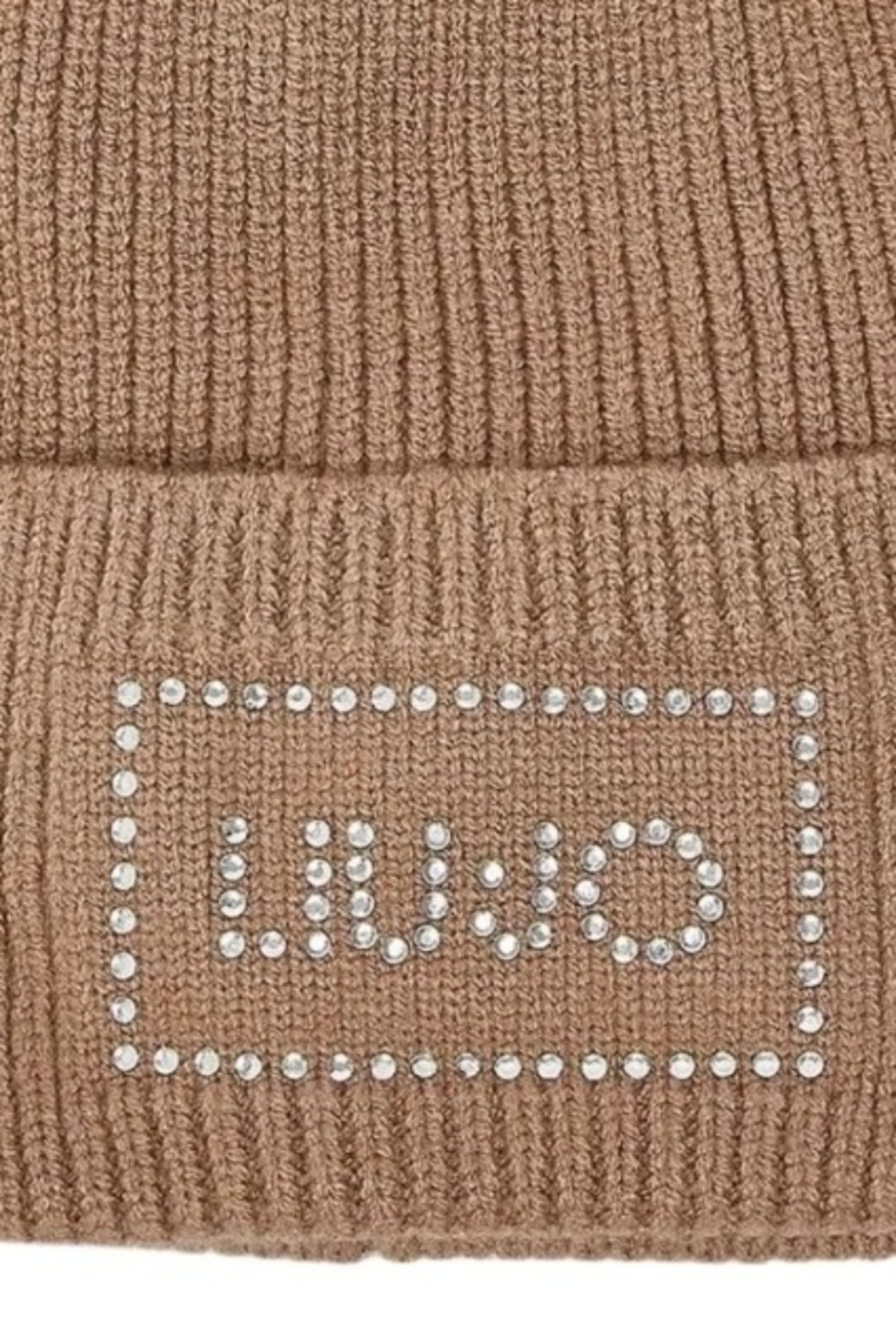 LIU-JO F MAS BEANIE CON LOGO STRASS en color MARRON  (3)