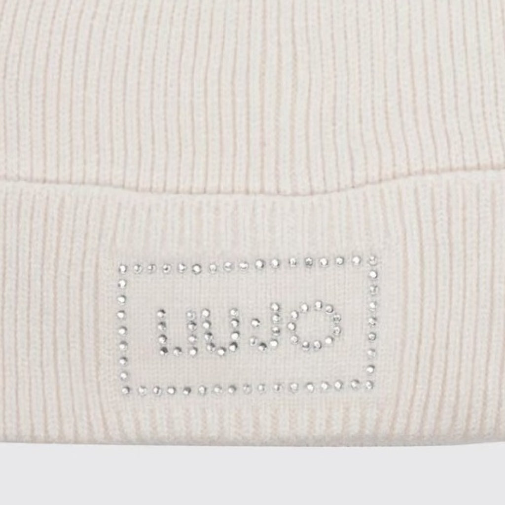 LIU-JO F MAS BEANIE CON LOGO STRASS en color BLANCO  (5)