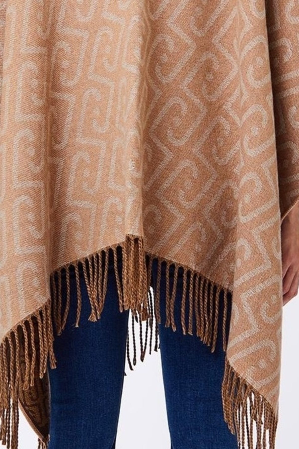 LIU-JO F T PONCHO DOUBLE NEW LOGO en color MARRON CLARO  (3)