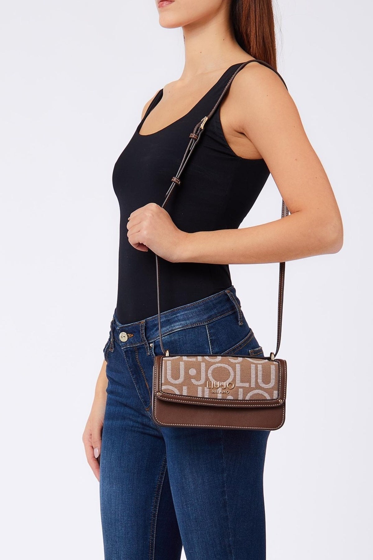 LIU-JO AF TA CROSSBODY EAST WEST en color MARRON  (1)