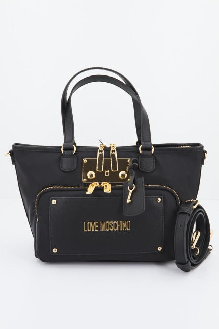 LOVE MOSCHINO JCPPG BORSA NYLON+PU en color NEGRO  (1)