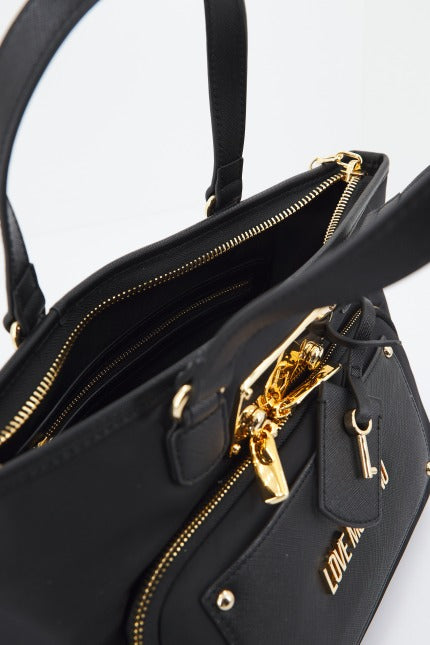LOVE MOSCHINO JCPPG BORSA NYLON+PU en color NEGRO  (3)
