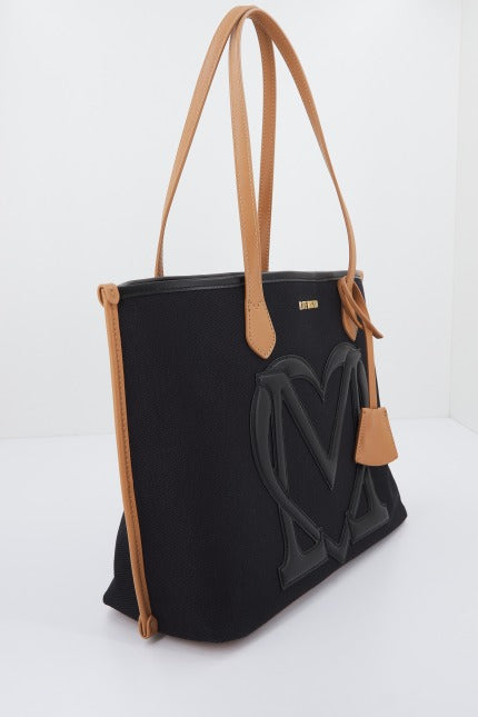 LOVE MOSCHINO JCPPG BORSA CANVAS en color NEGRO  (2)