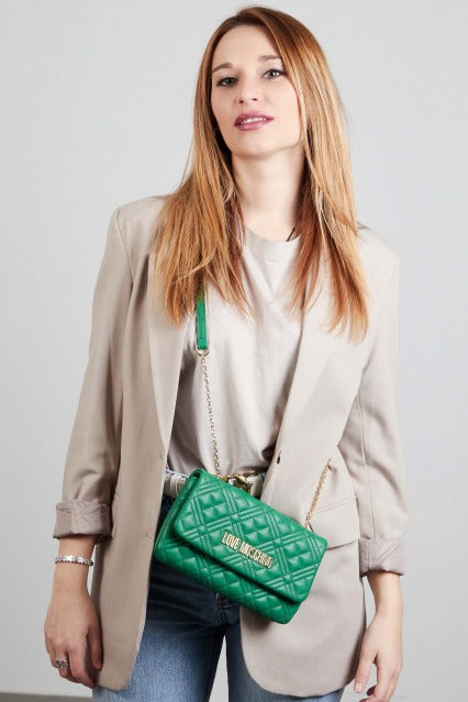 LOVE MOSCHINO JCPPG BORSA QUILTED en color VERDE  (5)