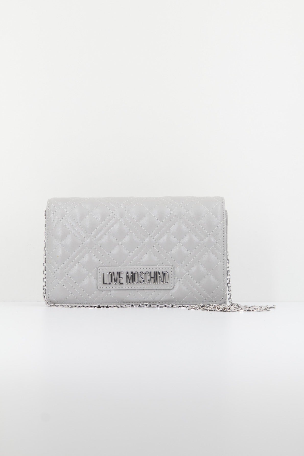 LOVE MOSCHINO BORSA QUILTED en color GRIS  (2)