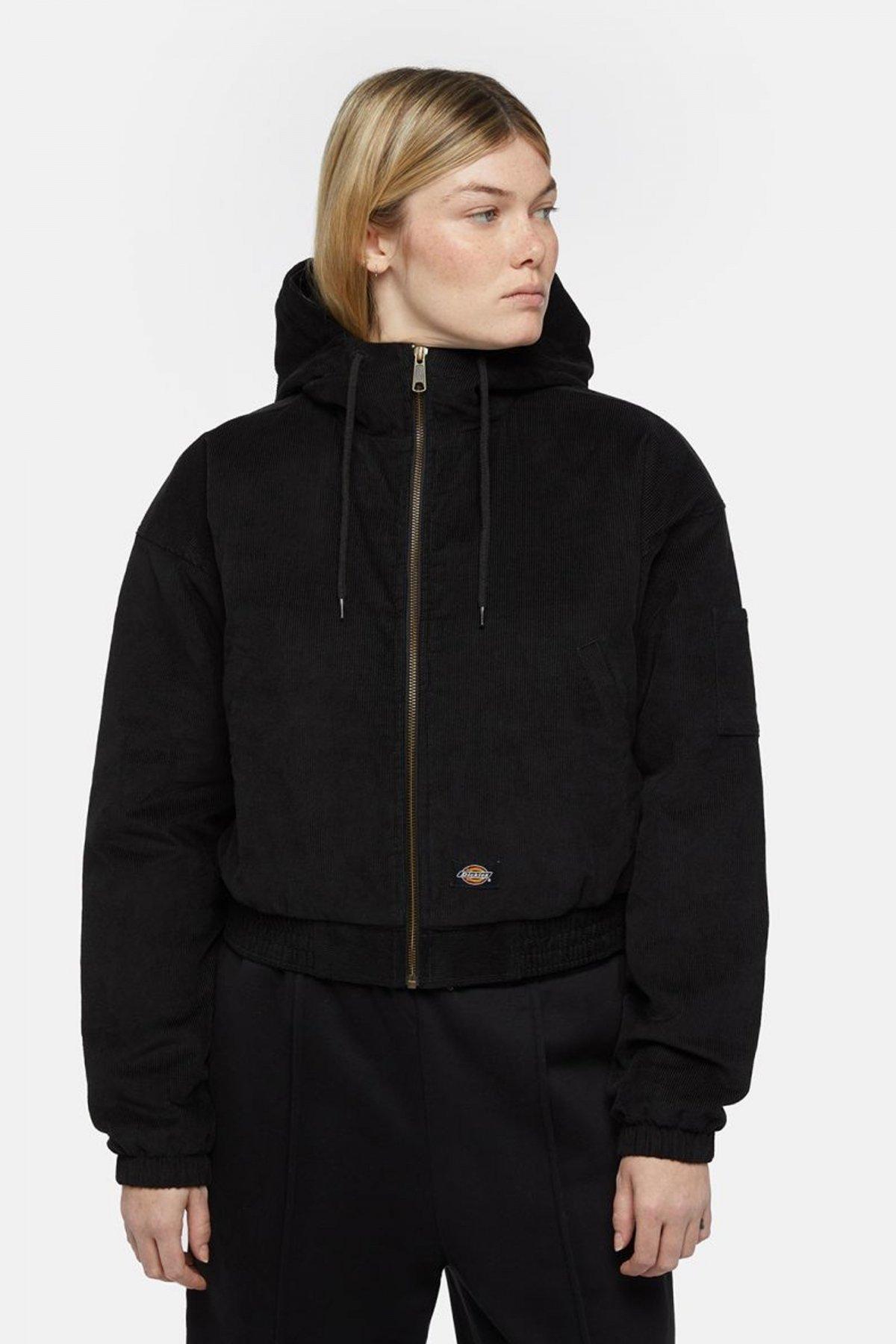 DICKIES CORDUROY HOODED JACKET en color NEGRO  (1)