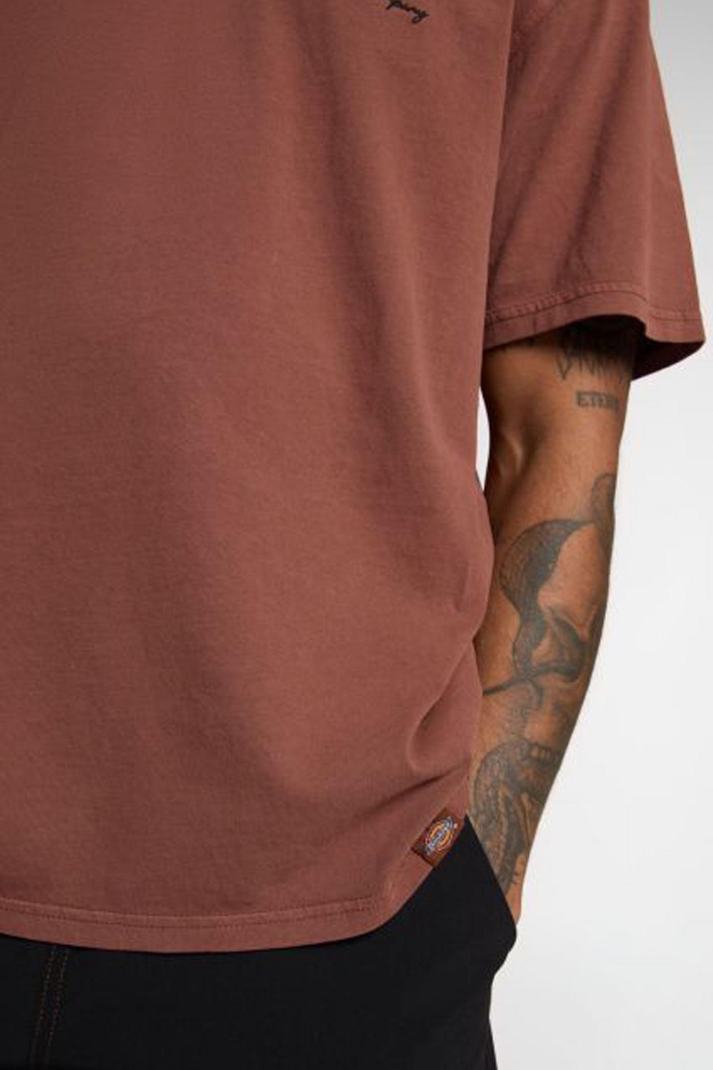 DICKIES DKAZWK ROPE CHEST LOGO SS TEE en color MARRON  (4)