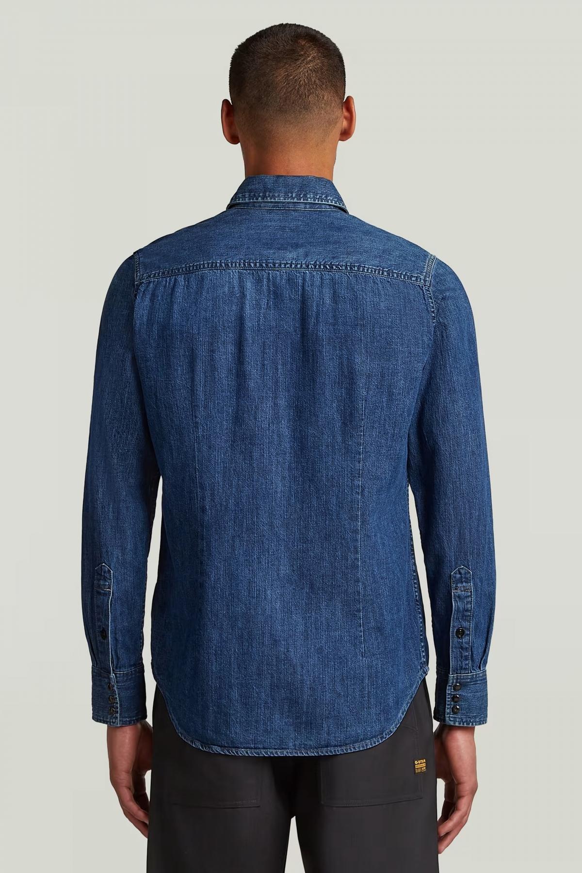 G-STAR DAKOTA SLIM SHIRT LS en color AZUL  (3)