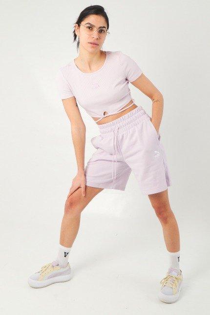 PUMA CLASSICS RIBBED TEE T-SHIRT en color ROSA  (4)