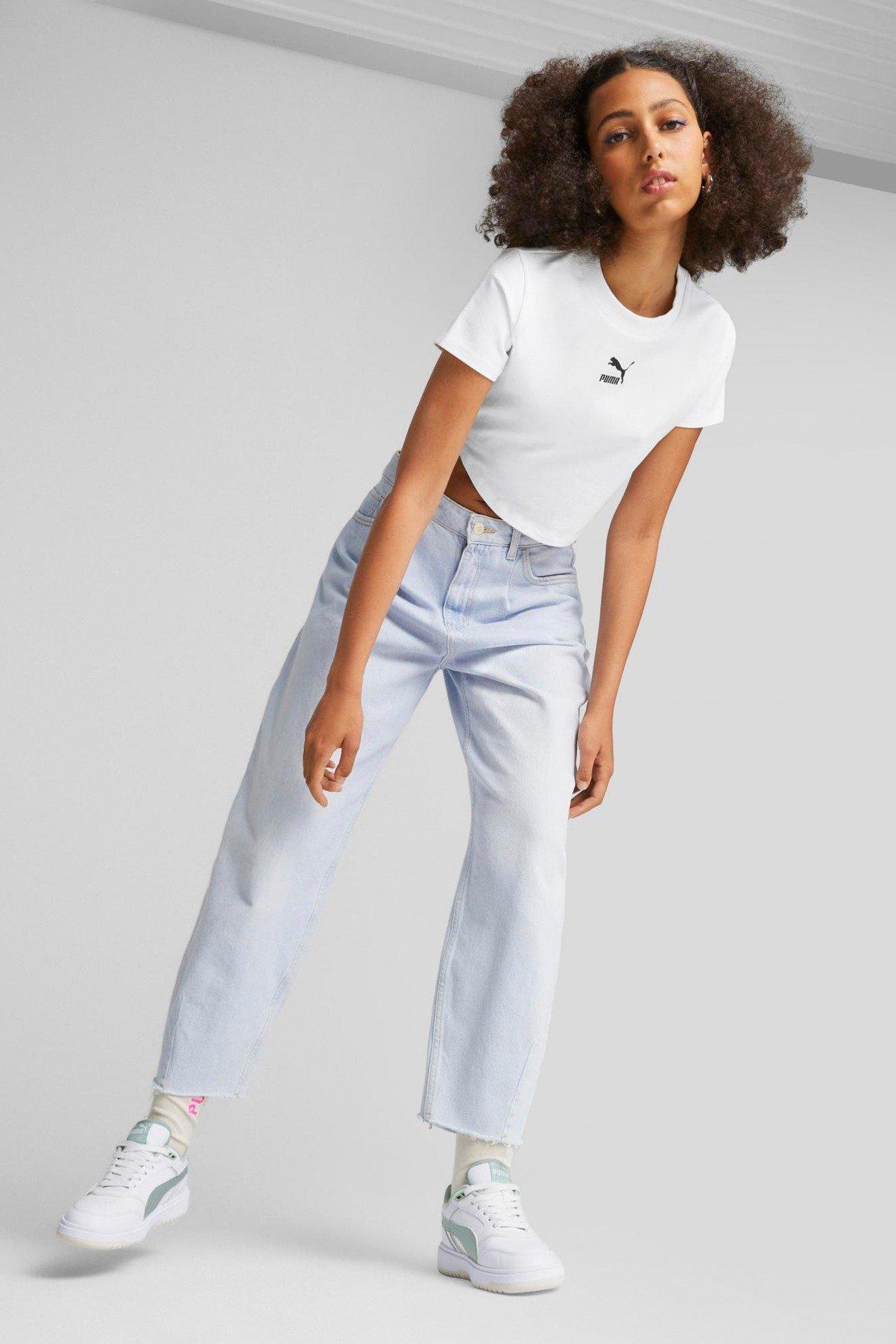 PUMA CROPPED SLIM en color BLANCO  (4)