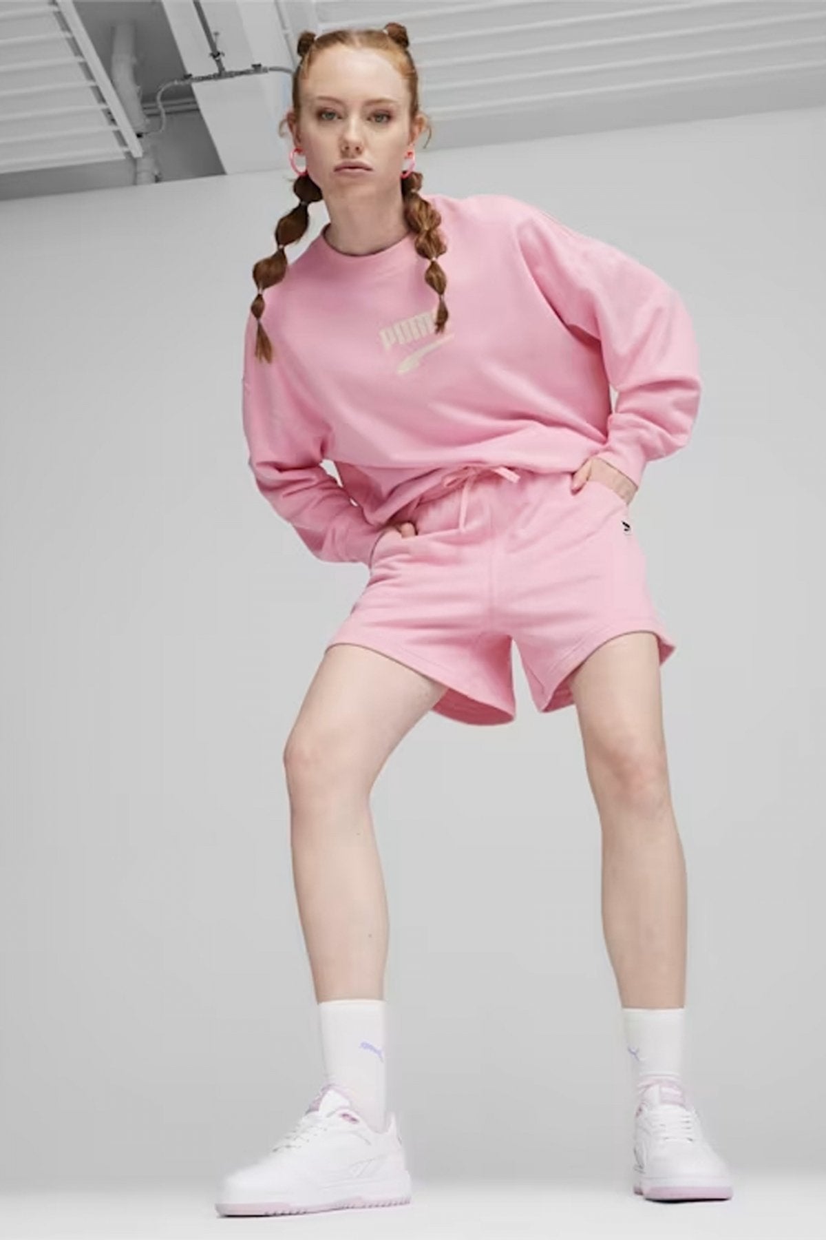 PUMA WAIST SHORTS TR en color ROSA  (4)