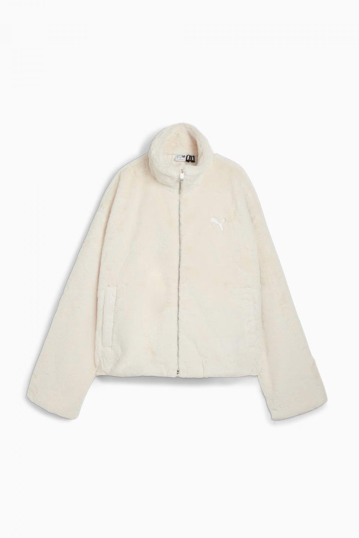 PUMA SOFT FLEECE JACKET ALPINE SNOW en color BLANCO  (2)