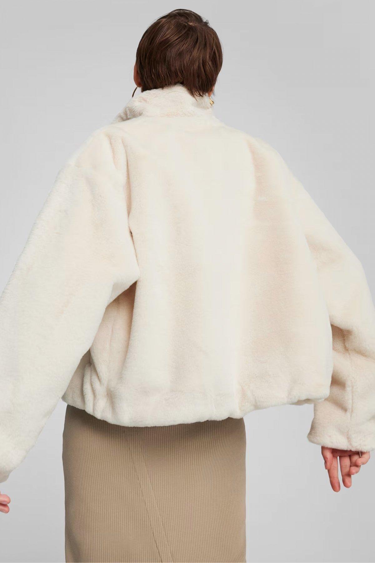 PUMA SOFT FLEECE JACKET ALPINE SNOW en color BLANCO  (3)