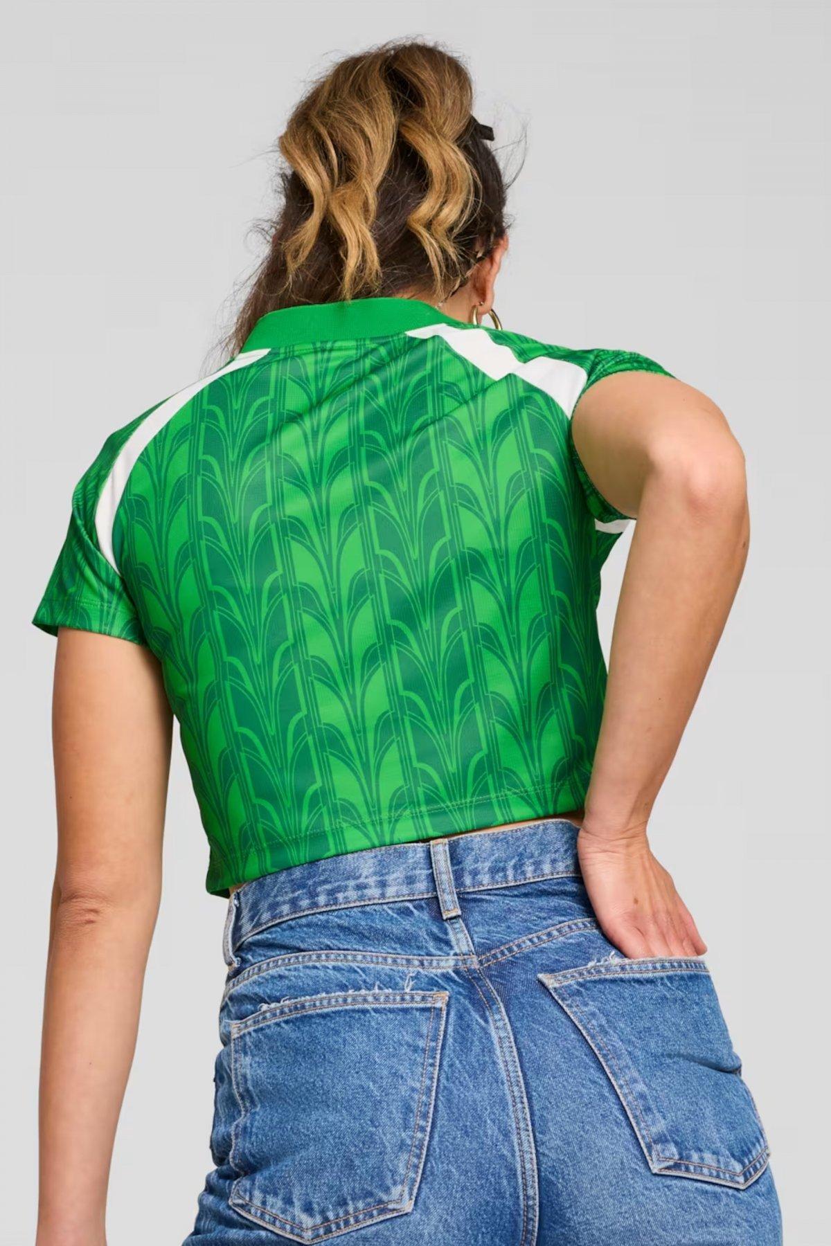 PUMA FOOTBALL JERSEY BABY TEE WOMAN en color VERDE  (3)