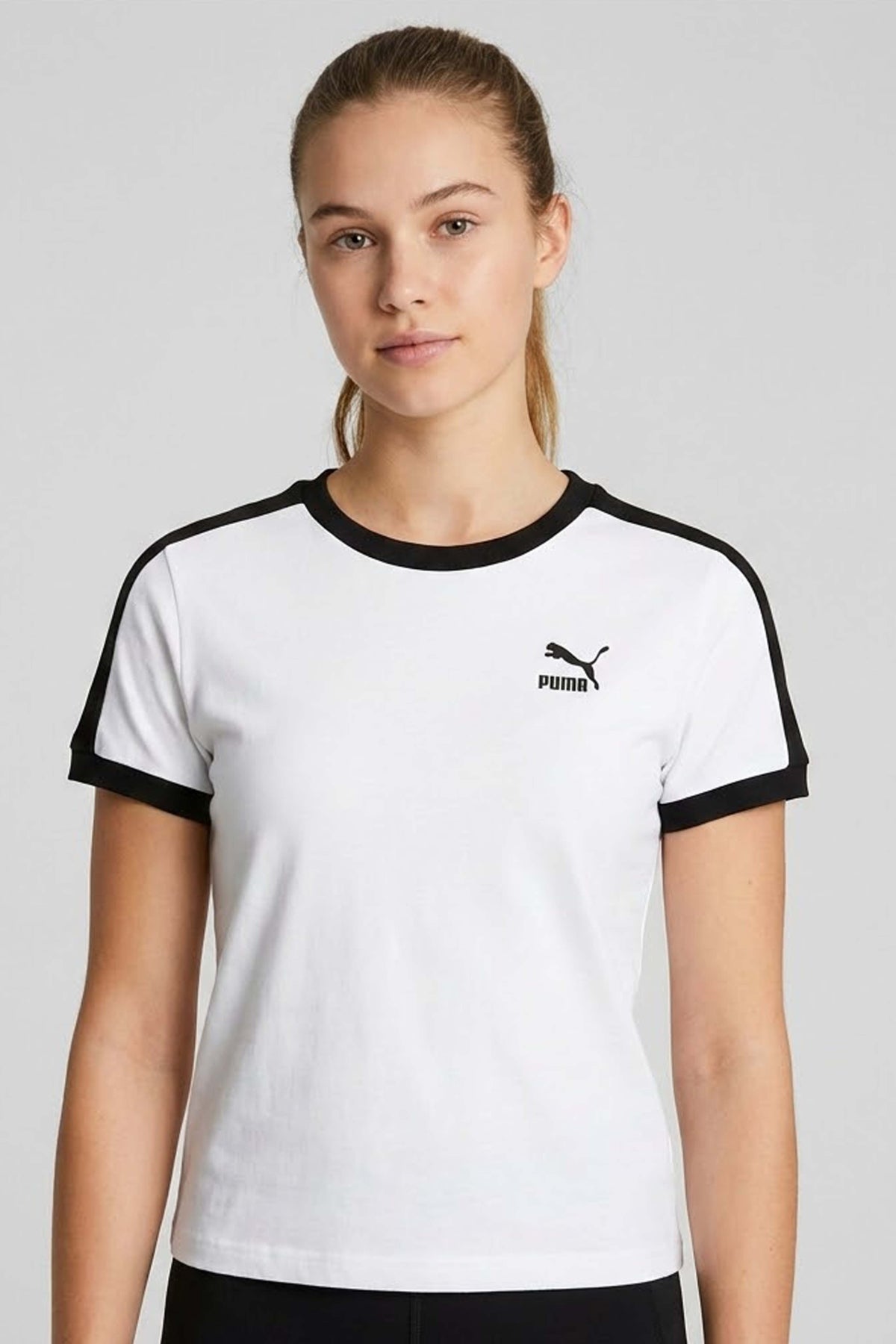 PUMA  T SLIM TEE  en color BLANCO  (1)