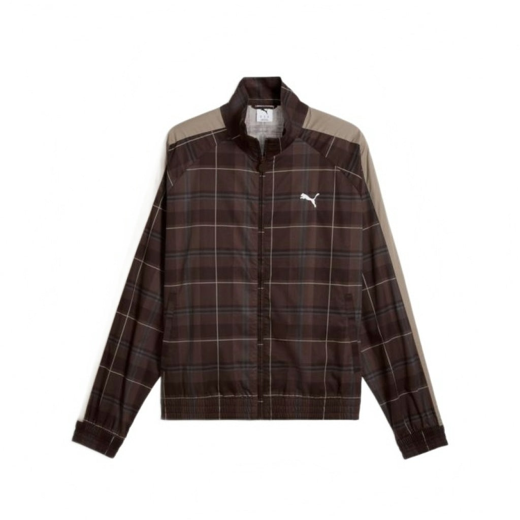 PUMA T RELAXED TARTAN WOVEN TRACK JACKET en color MARRON  (2)