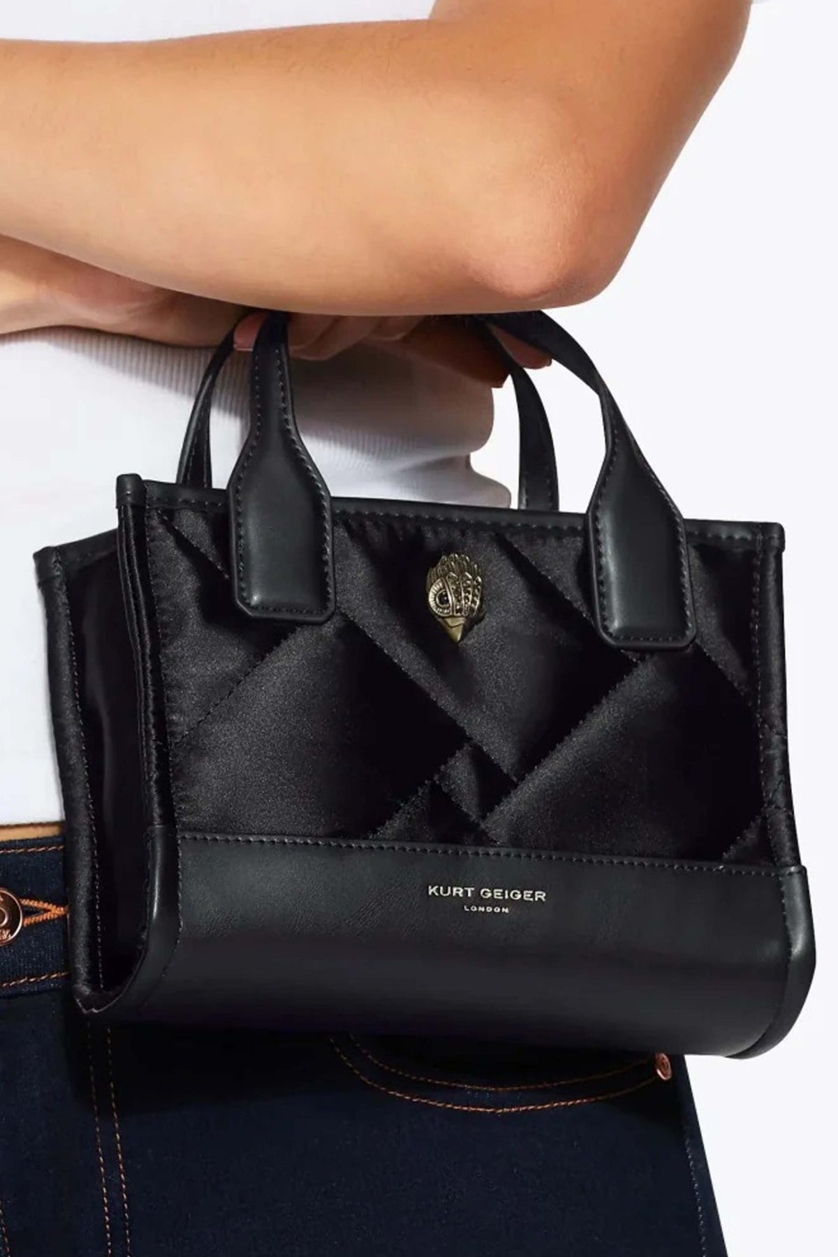 KURT GEIGER LONDON XS RECYCLED SQ SHOPPER en color NEGRO  (4)