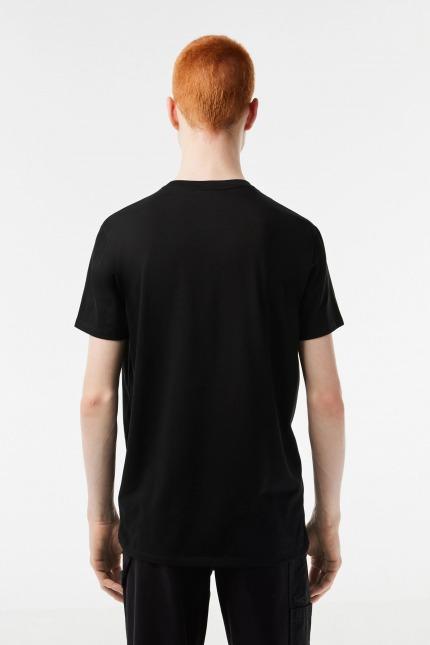 LACOSTE SPORTSWEAR TEE-SHIRT REGULAR FIT en color NEGRO  (3)