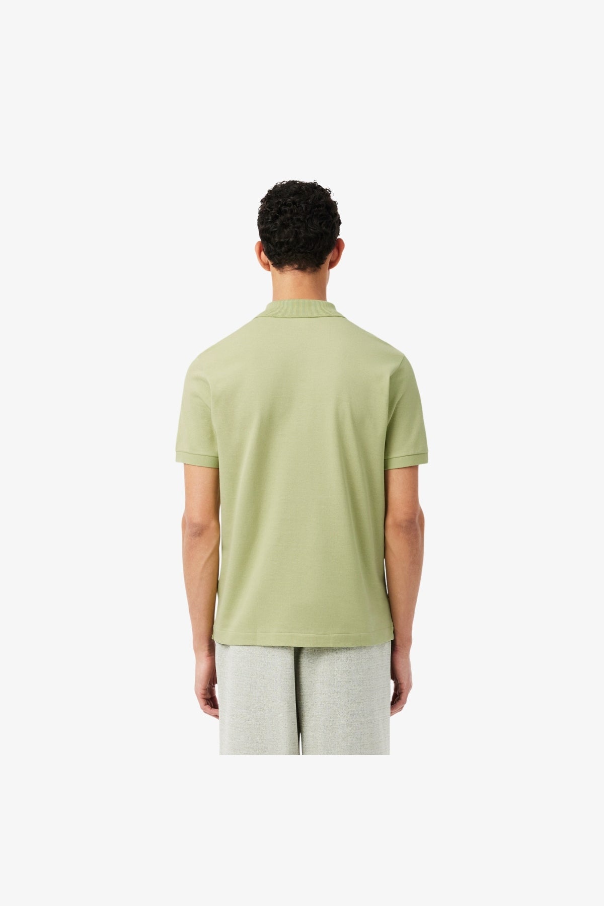 LACOSTE L SHORT SLEEVED RIBBED COLLAR S en color VERDE  (2)
