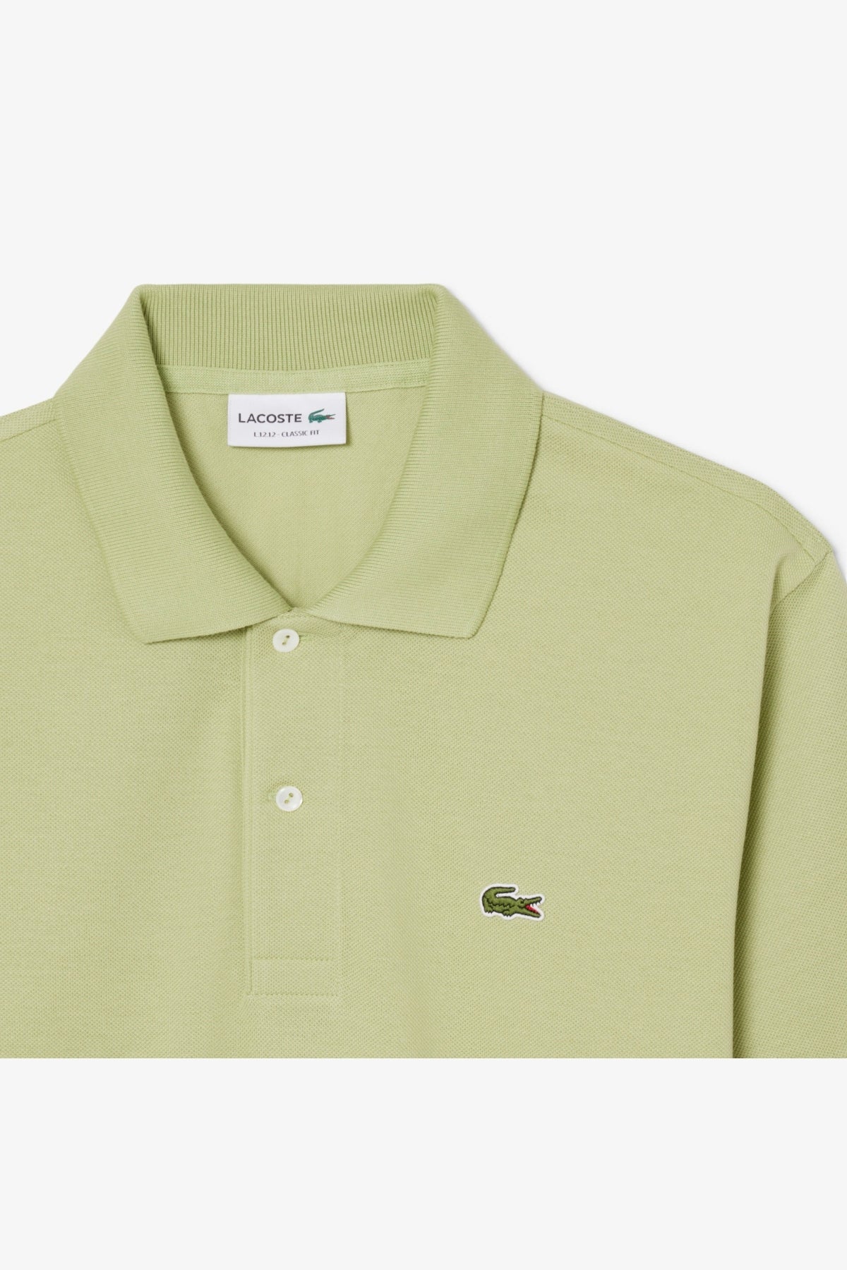 LACOSTE L SHORT SLEEVED RIBBED COLLAR S en color VERDE  (6)