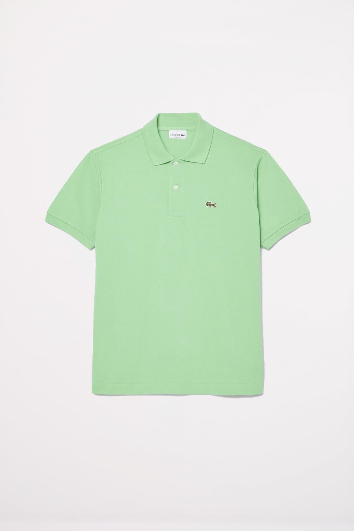 LACOSTE L SHORT SLEEVED RIBBED COLLAR S en color VERDE  (2)