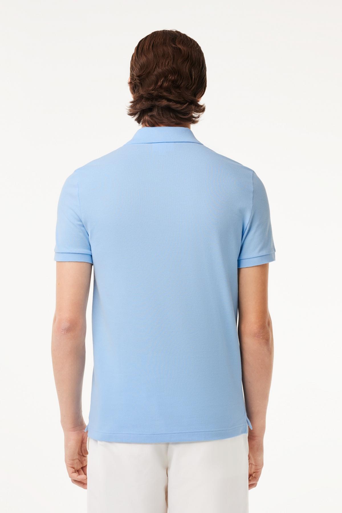 LACOSTE L SHORT SLEEVED RIBBED COLLAR S en color AZUL  (3)