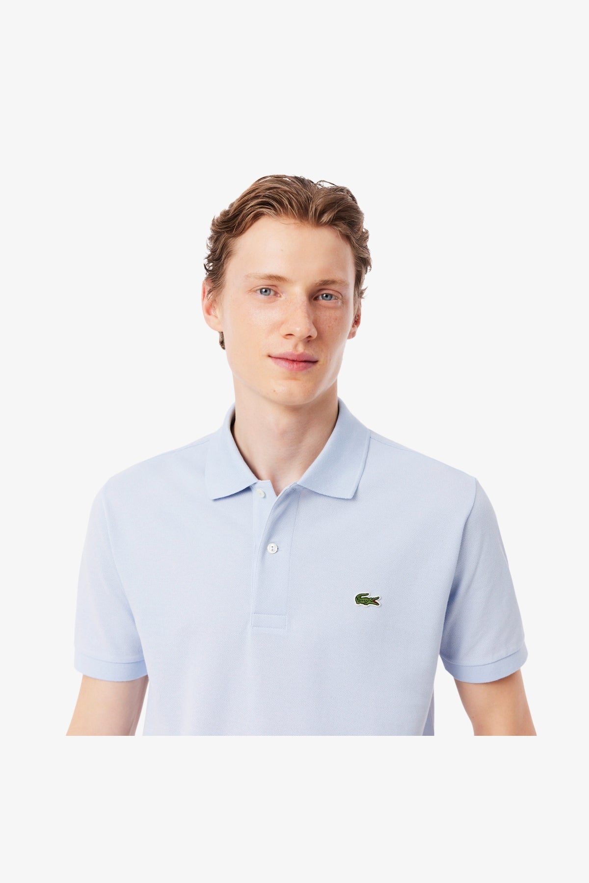 LACOSTE L SHORT SLEEVED RIBBED COLLAR S en color AZUL  (6)