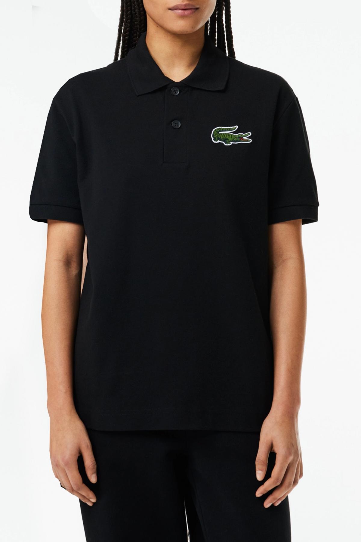 LACOSTE SHORT SLEEVED RIBBED COLLAR en color NEGRO  (1)