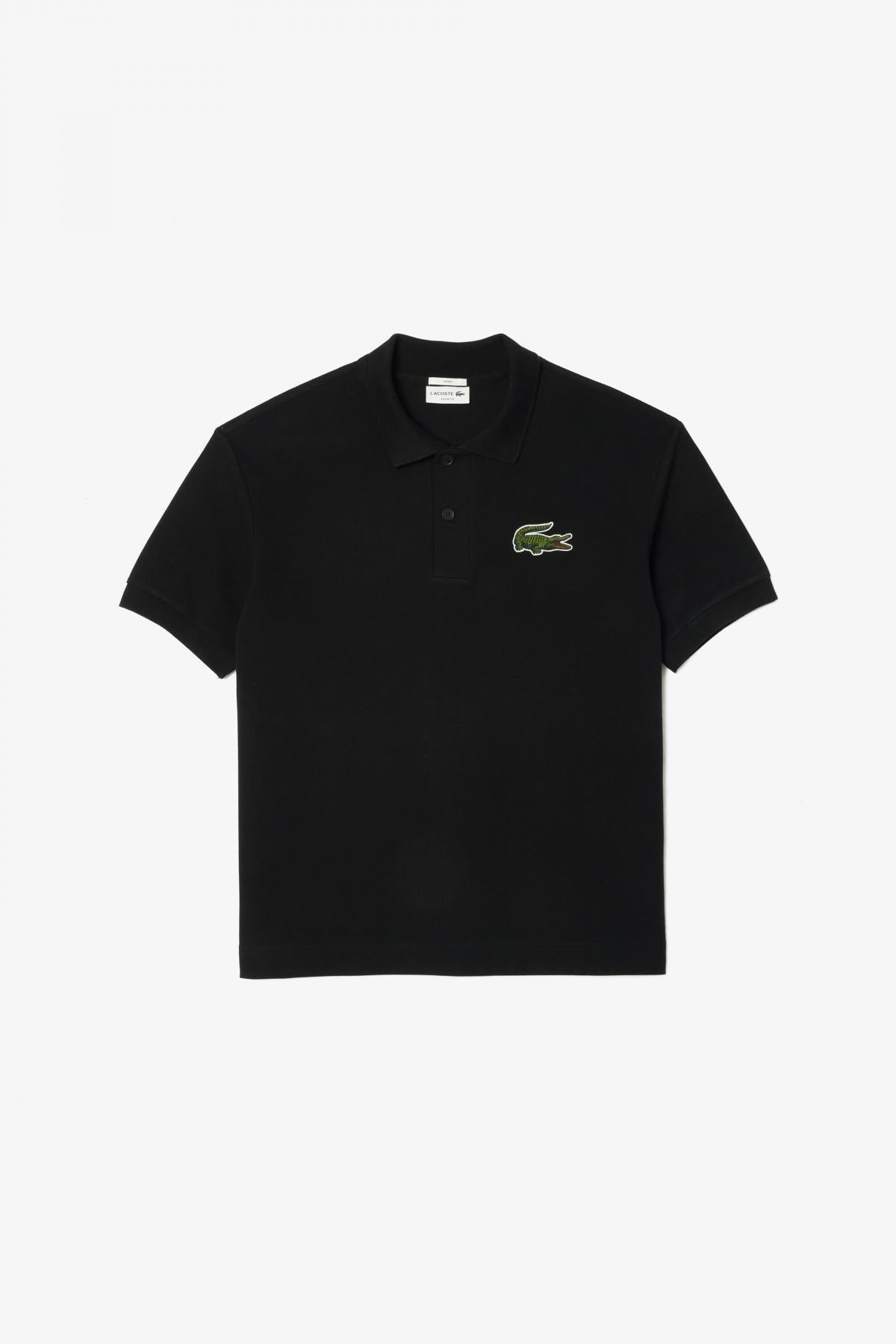 LACOSTE SHORT SLEEVED RIBBED COLLAR en color NEGRO  (2)