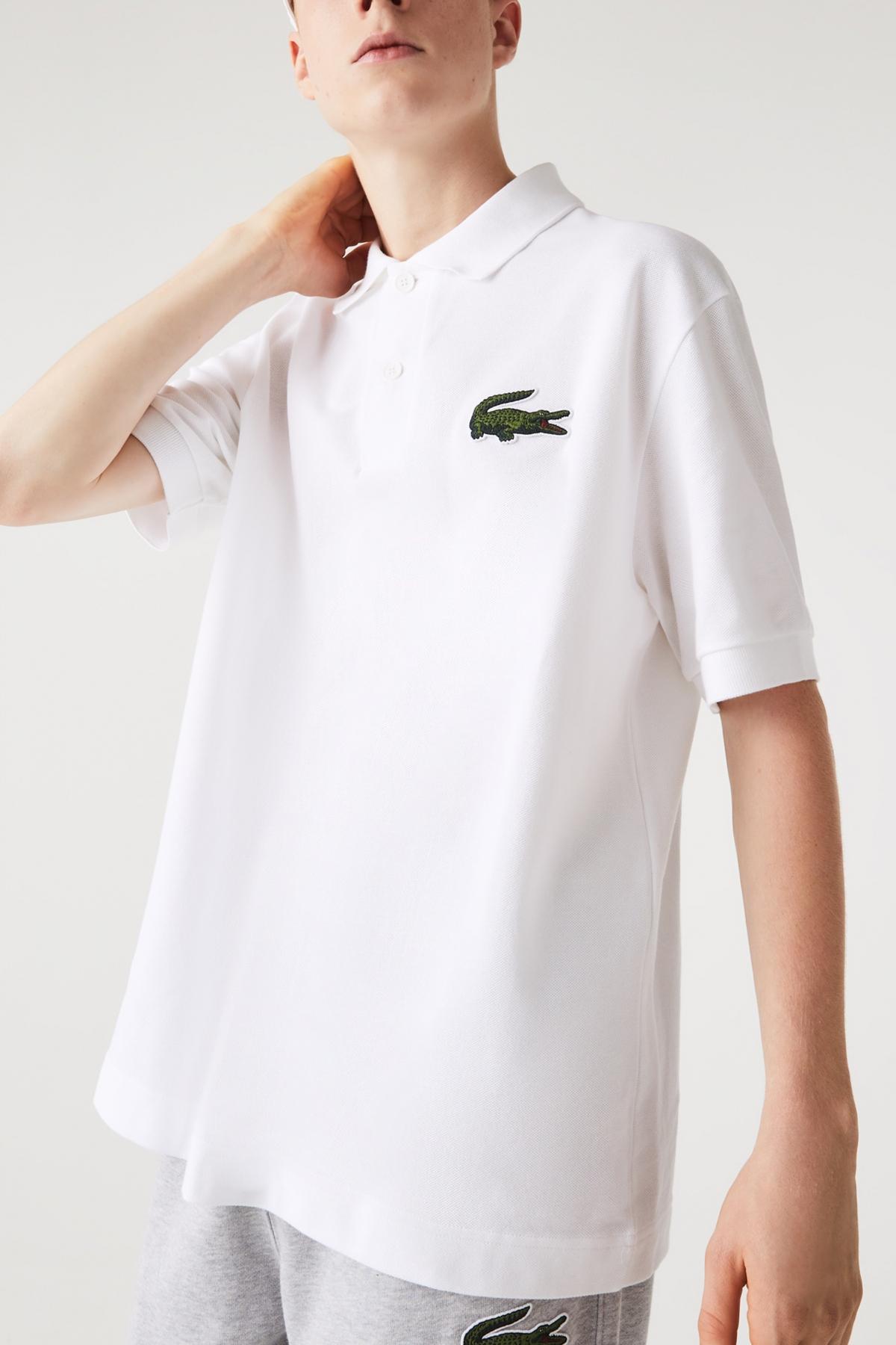 LACOSTE SHORT SLEEVED RIBBED COLLAR en color BLANCO  (1)