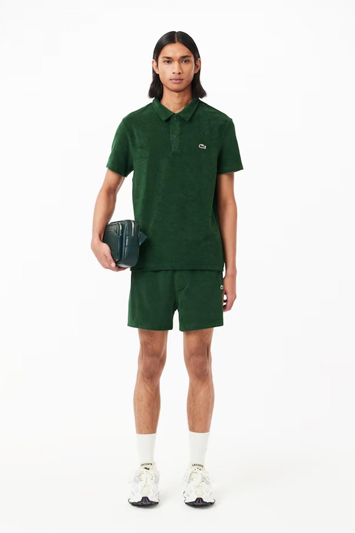 LACOSTE SLEEVED RIBBED COLLAR en color VERDE  (4)