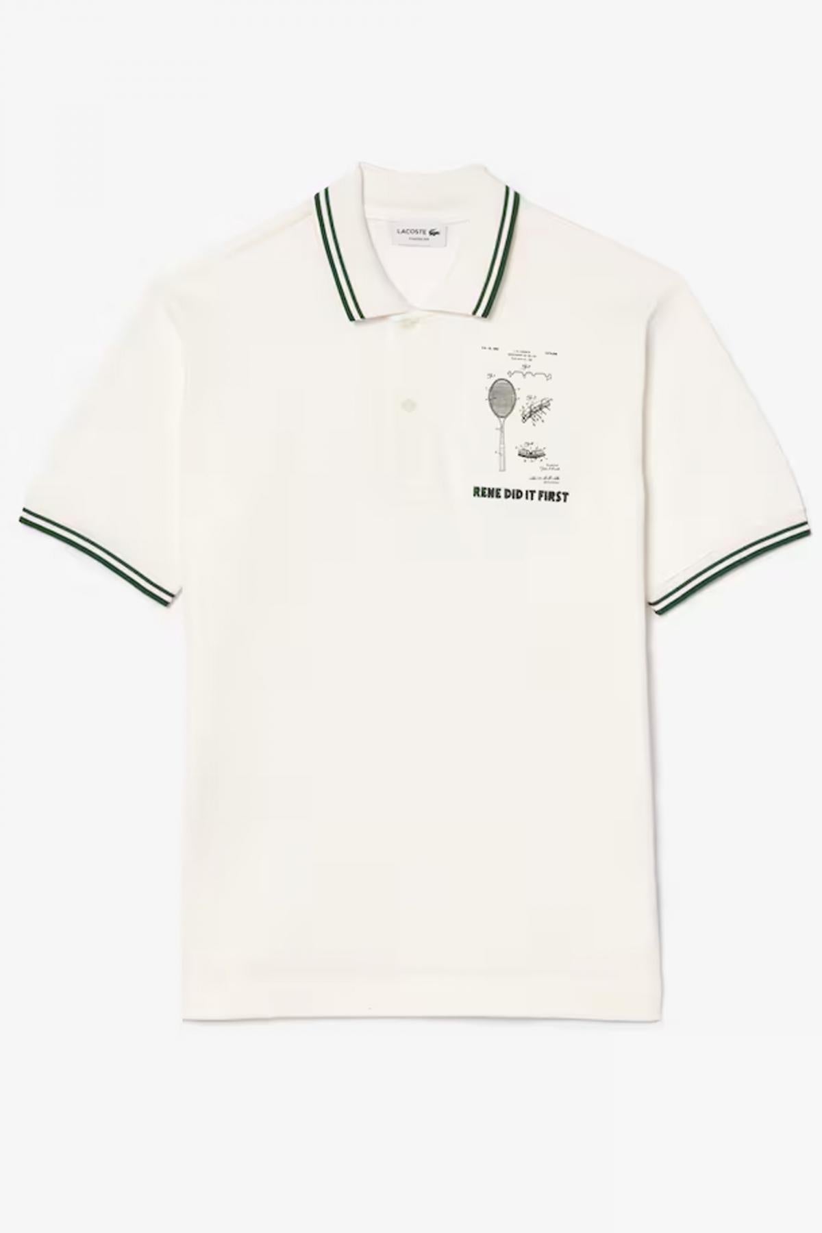 LACOSTE SHORT SLEEVED RIBBED COLLAR en color BLANCO  (1)