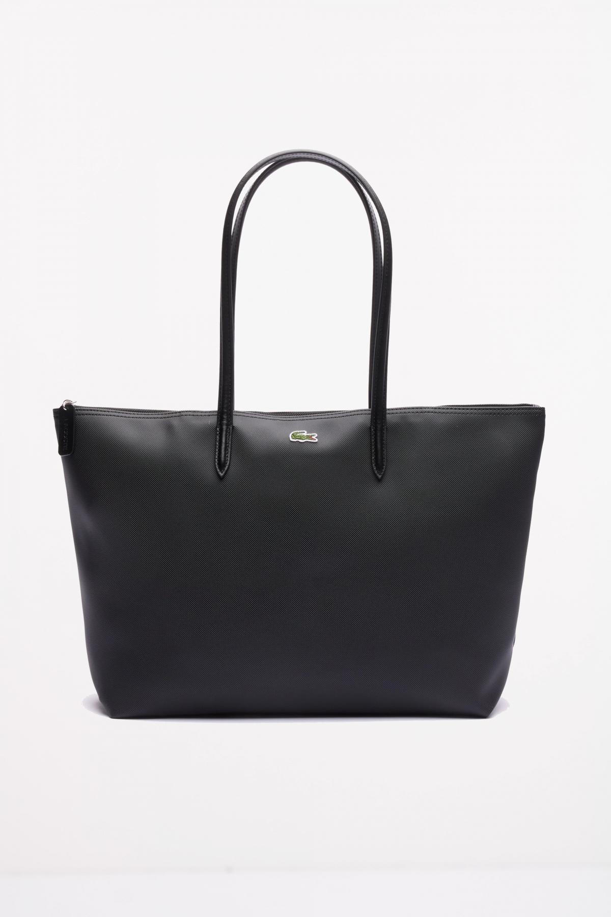 LACOSTE  LARGE COATED CANVAS TOTE en color NEGRO  (1)