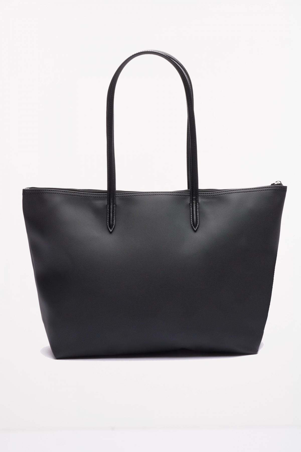 LACOSTE  LARGE COATED CANVAS TOTE en color NEGRO  (3)