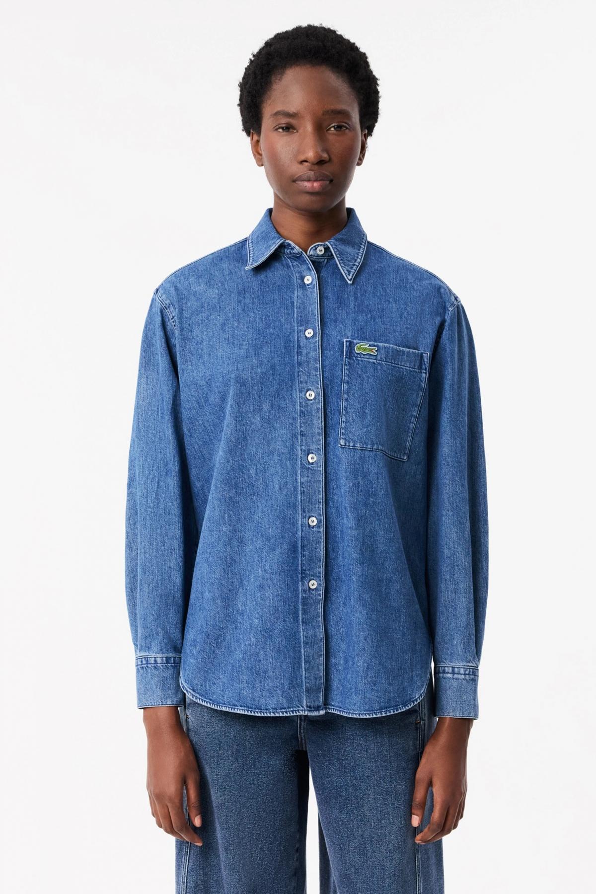 LACOSTE LONG SLEEVED SHIRT en color AZUL  (1)