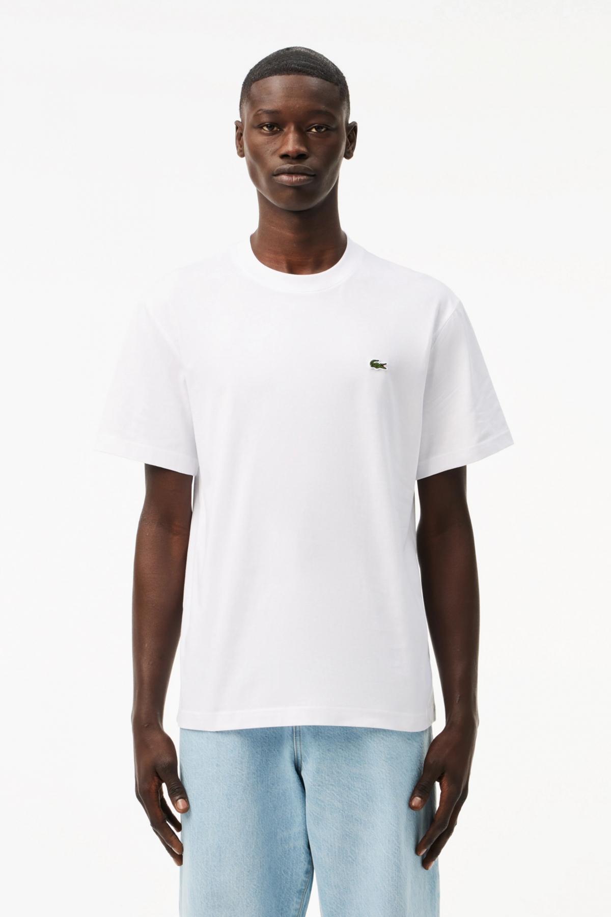 LACOSTE RELAXED FIT SOFT COTTON T-SHIRT en color BLANCO  (1)