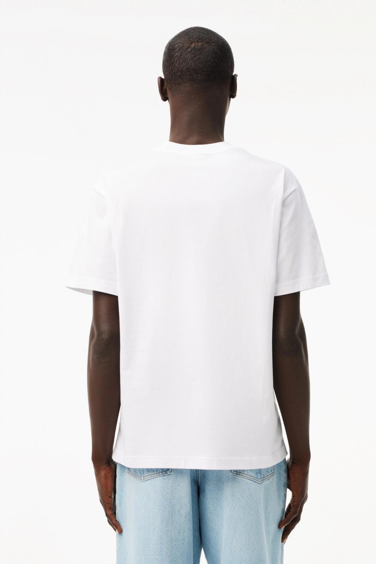 LACOSTE RELAXED FIT SOFT COTTON T-SHIRT en color BLANCO  (3)