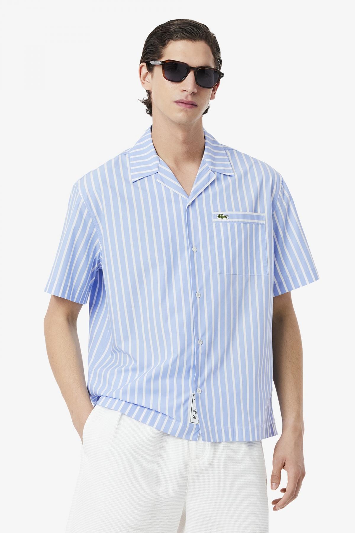 LACOSTE SHORT SLEEVED CASUAL SHIRT en color AZUL  (1)