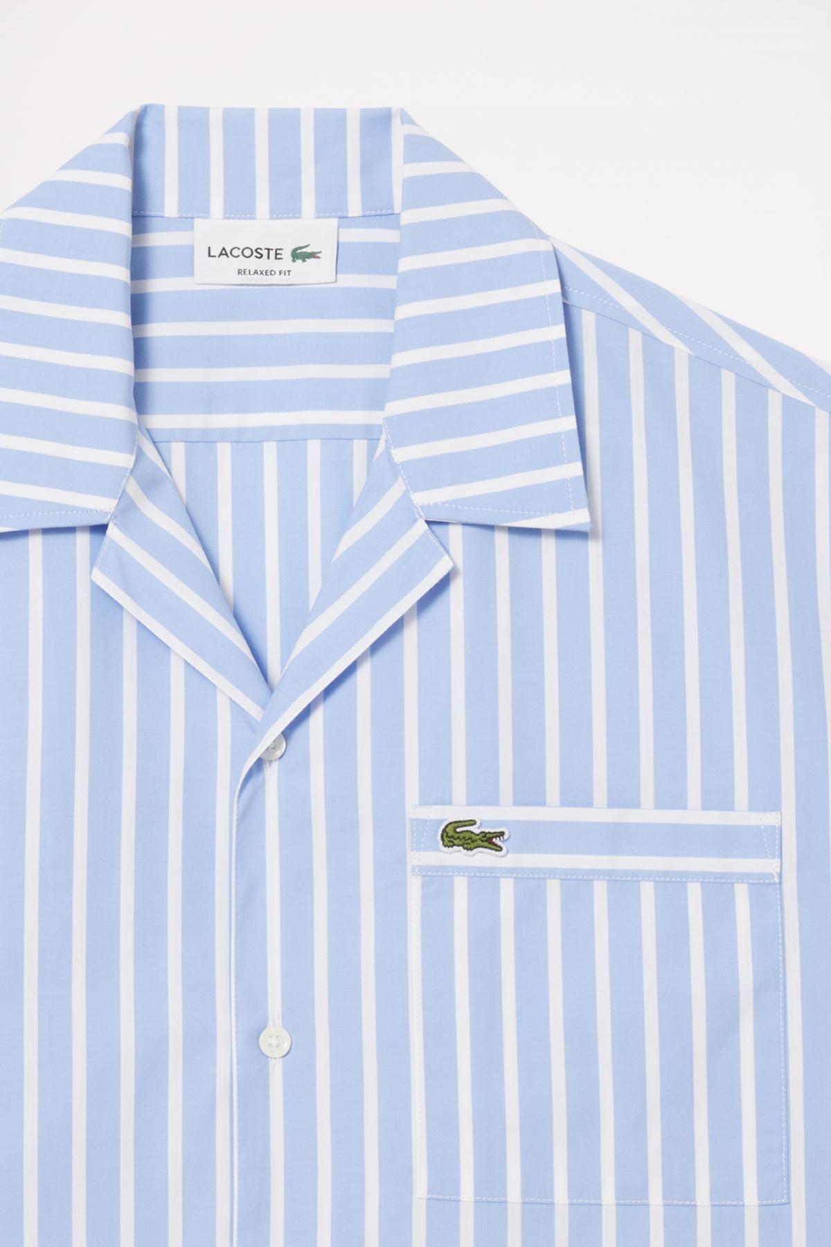 LACOSTE SHORT SLEEVED CASUAL SHIRT en color AZUL  (3)