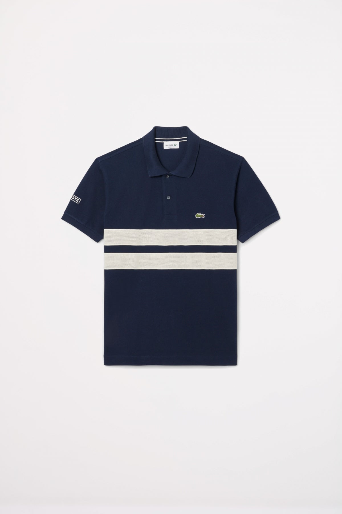 LACOSTE SHORT SLEEVED RIBBED COLLAR en color AZUL  (2)