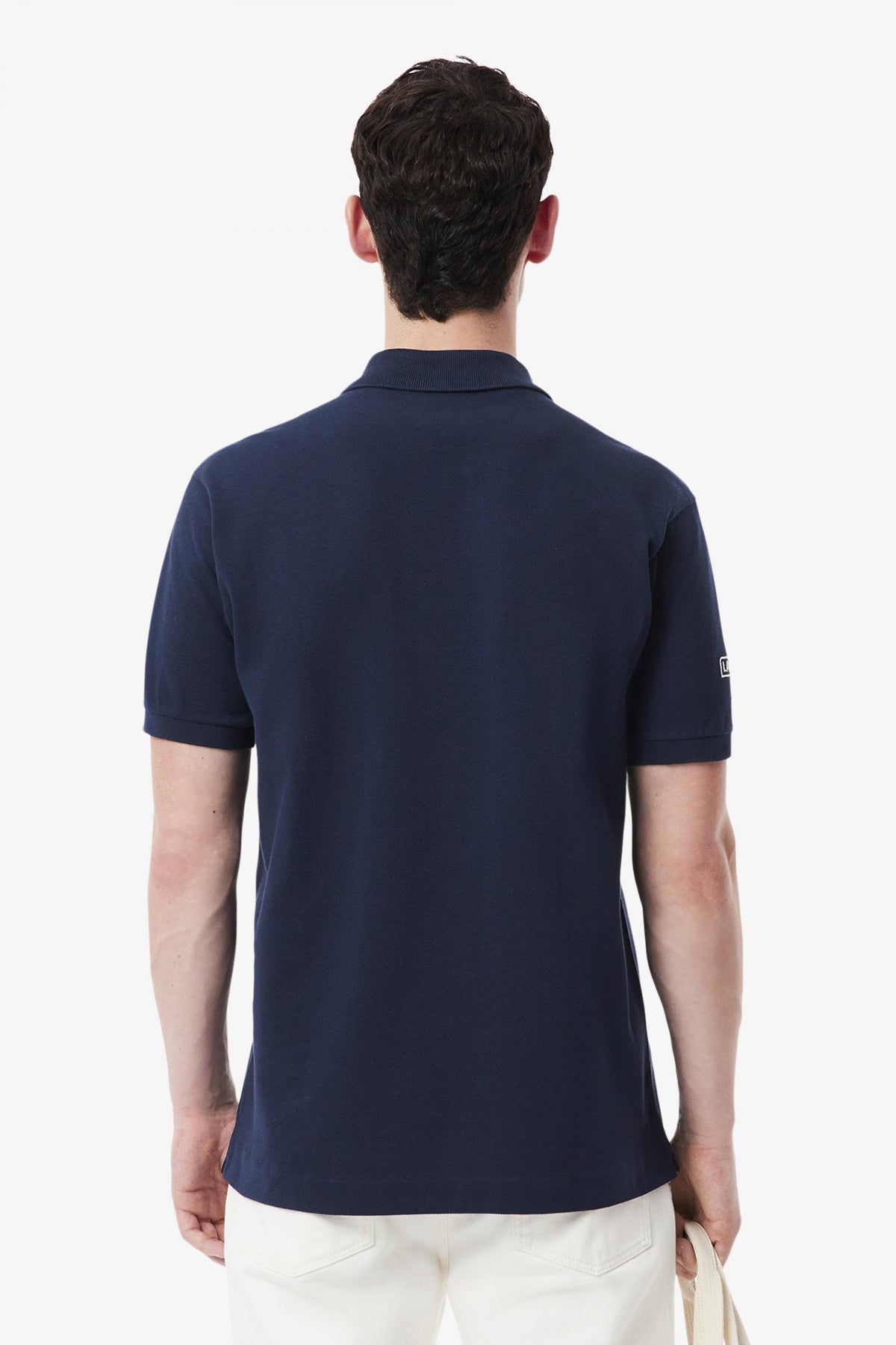 LACOSTE SHORT SLEEVED RIBBED COLLAR en color AZUL  (3)