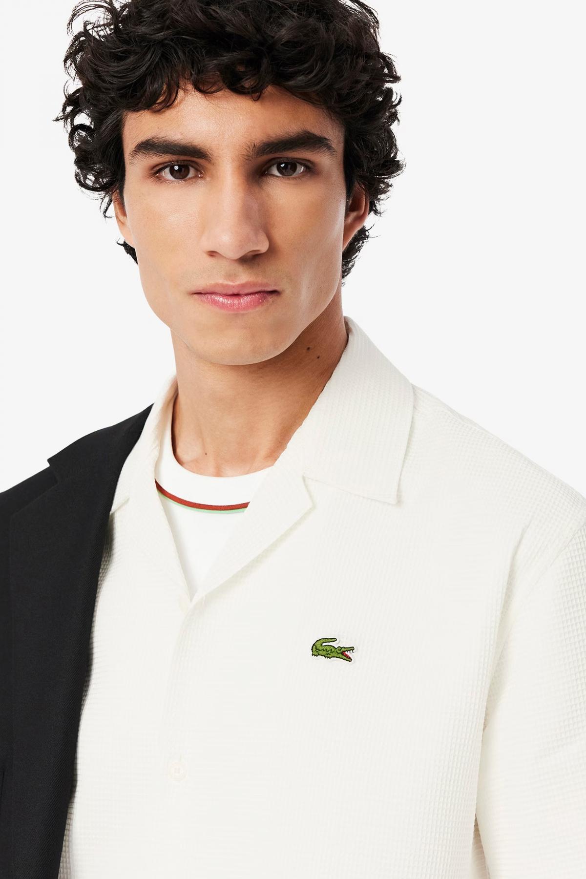 LACOSTE SHORT SLEEVED CASUAL SHIRT en color BLANCO  (1)