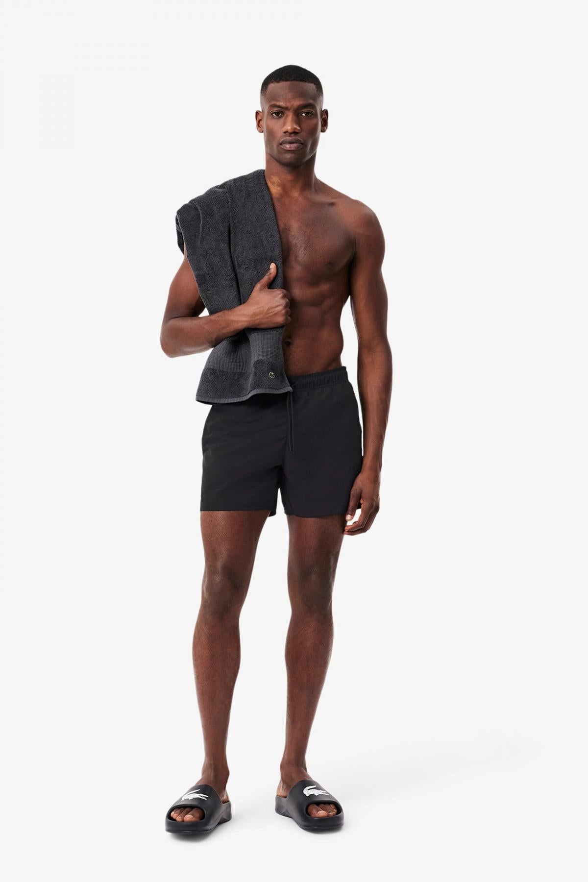 LACOSTE SHORT SLEEVED RIBBED COLLAR en color NEGRO  (4)