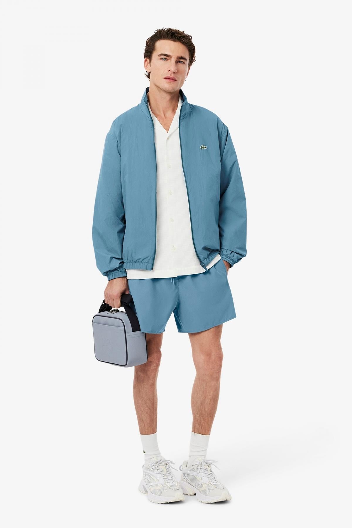 LACOSTE SHORT SLEEVED RIBBED COLLAR en color AZUL  (3)